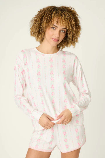 P.J. Salvage Roses Are Pink Petal Dream Pointelle Long Sleeve Top