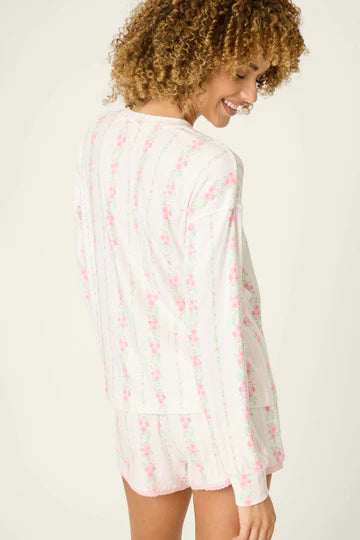 P.J. Salvage Roses Are Pink Petal Dream Pointelle Long Sleeve Top