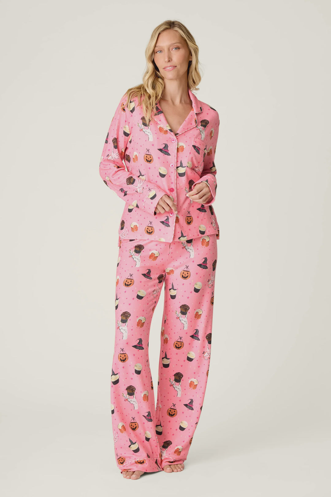 PJ Salvage Sweet and Spooky Halloween Print Long Sleeve PJ Set