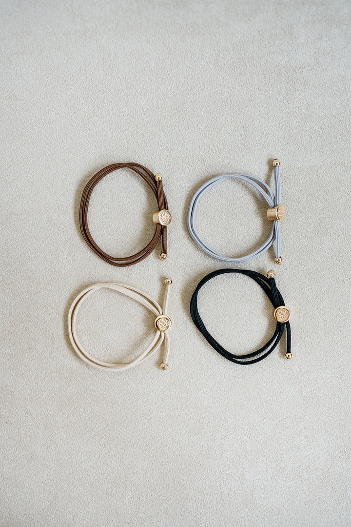 Skinny Hair Tie Set in Dark Neutral