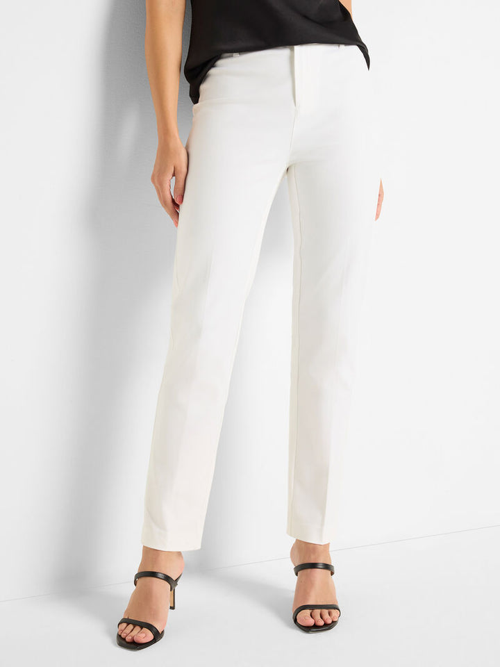 Nic + Zoe 28" Cotton Bi-Stretch Copley Straight Pant in Paper White