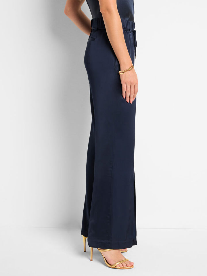 Nic + Zoe Social Edit Front Slit Pant in Dark Indigo