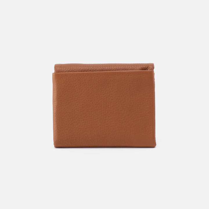 Hobo Fern Medium Trifold Wallet in Pebbled Leather | Warm Honey