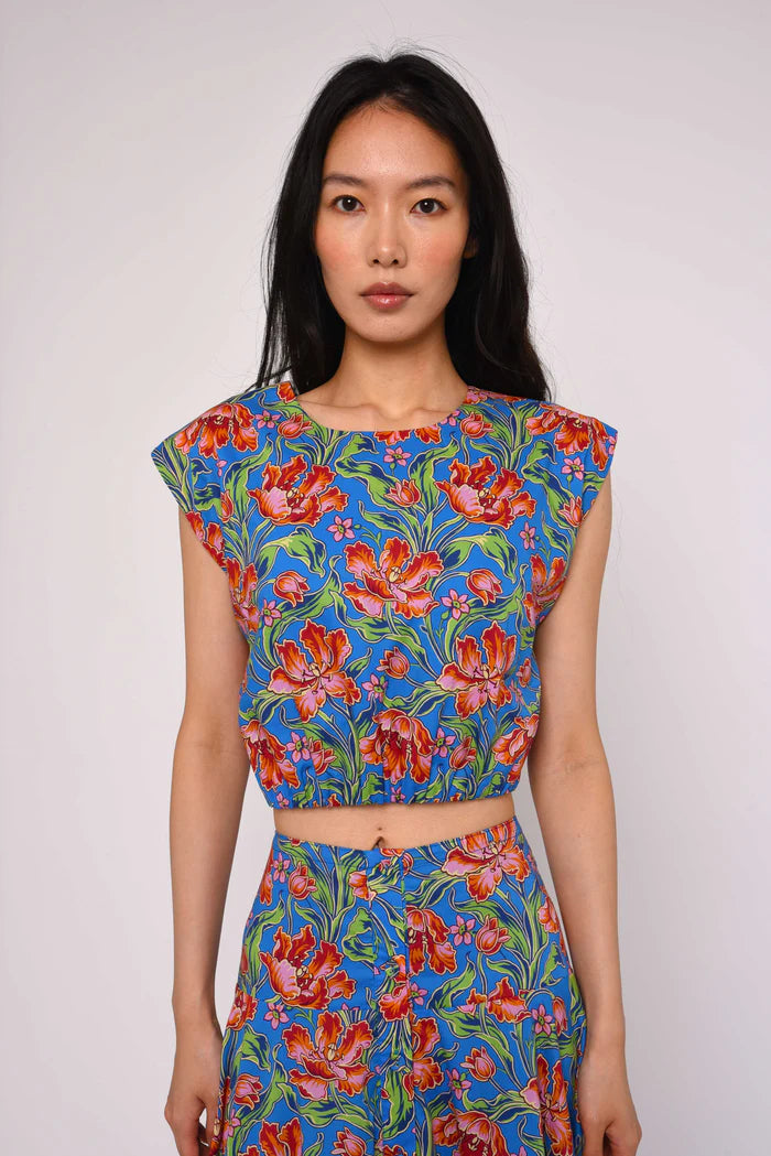 Love The Label Cambrie Top in Archive Tulip Liberty Print