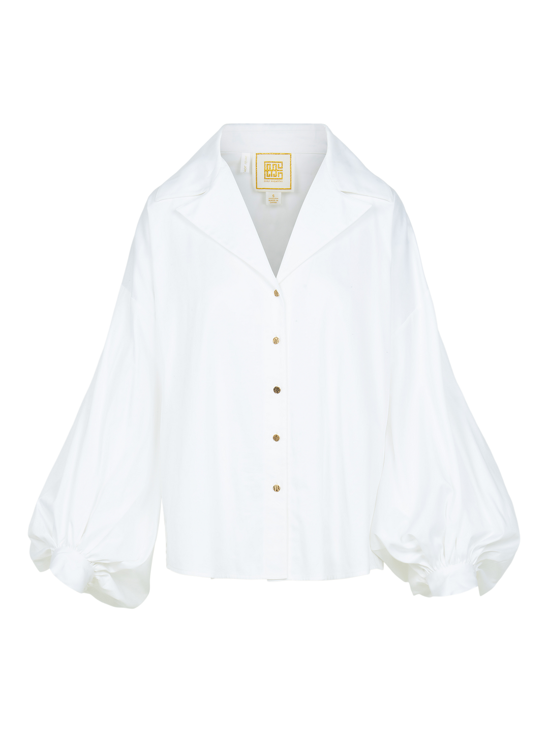 Emily Mccarthy Iris Oxford in White Cotton Poplin