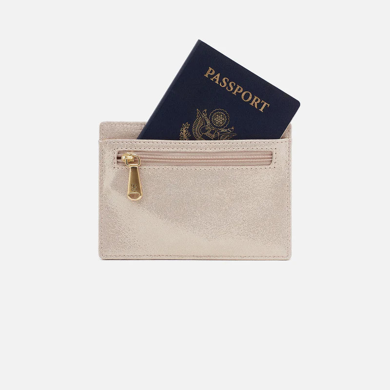 Hobo Euro Slide Card Case in Sand Shimmer