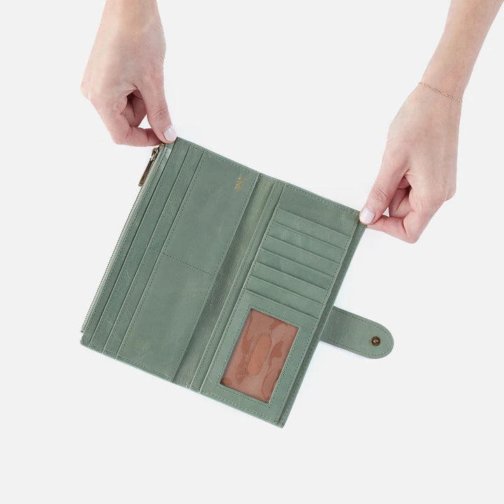 Hobo Dunn Continental Wallet in Jade