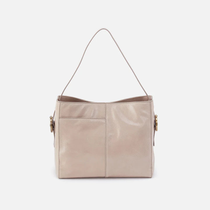 Hobo Render Shoulder Bag in Gloss Leather | Stone Gloss