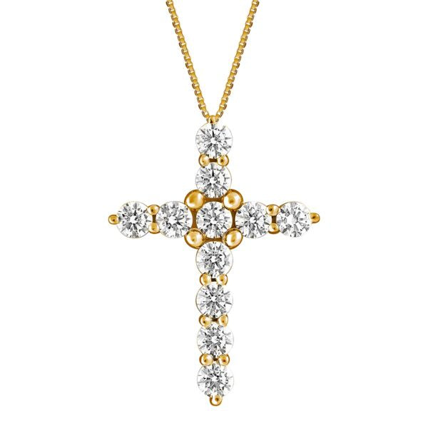 1 CTTW Diamond Cross Pendant