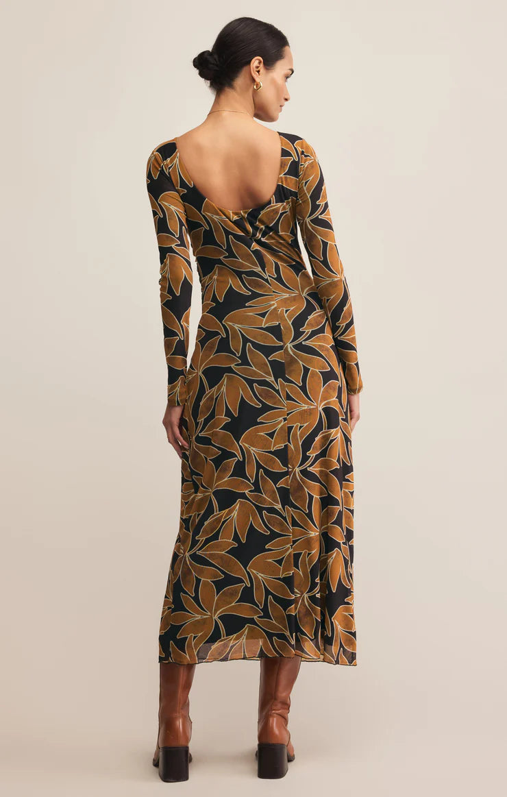 Z Supply Spellbound Mesh Floral Maxi Dress in Coconut
