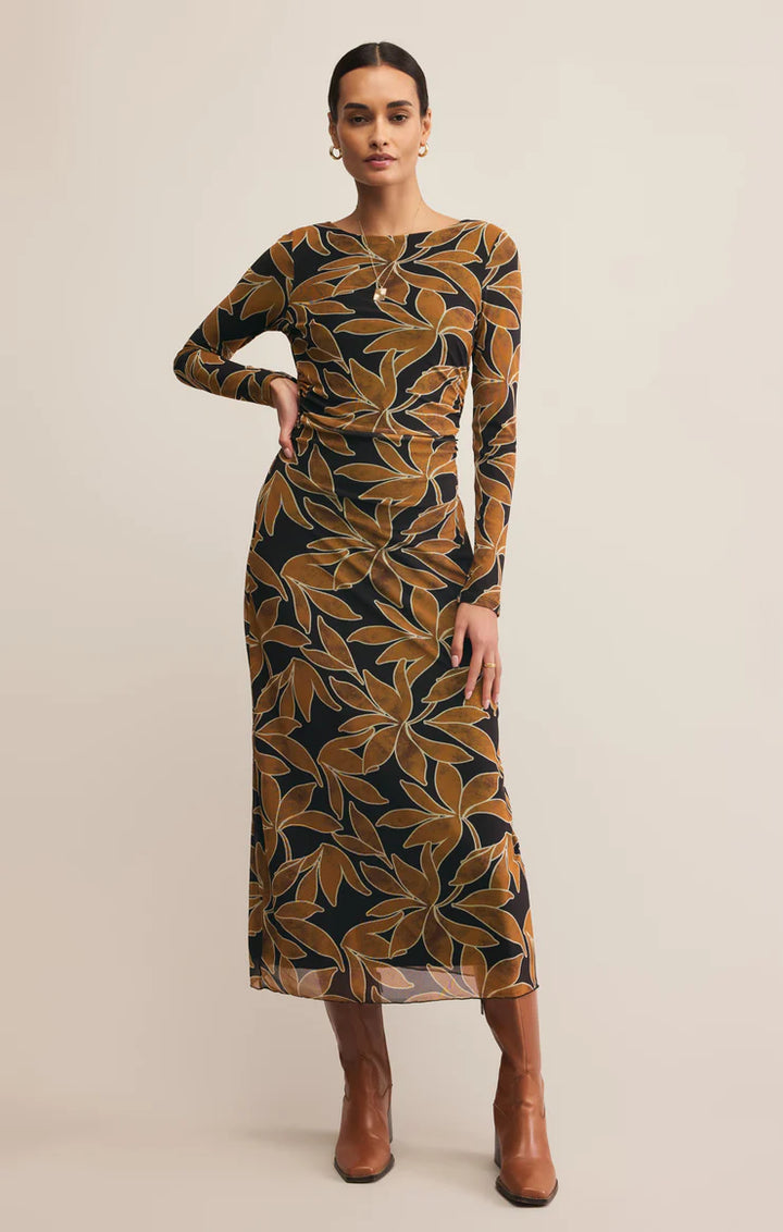 Z Supply Spellbound Mesh Floral Maxi Dress in Coconut