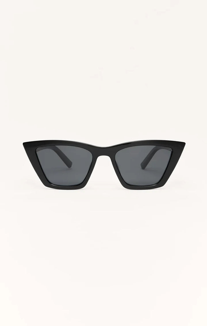 Z Supply Villa Polarized Sunglasses in Polished Black - Grey