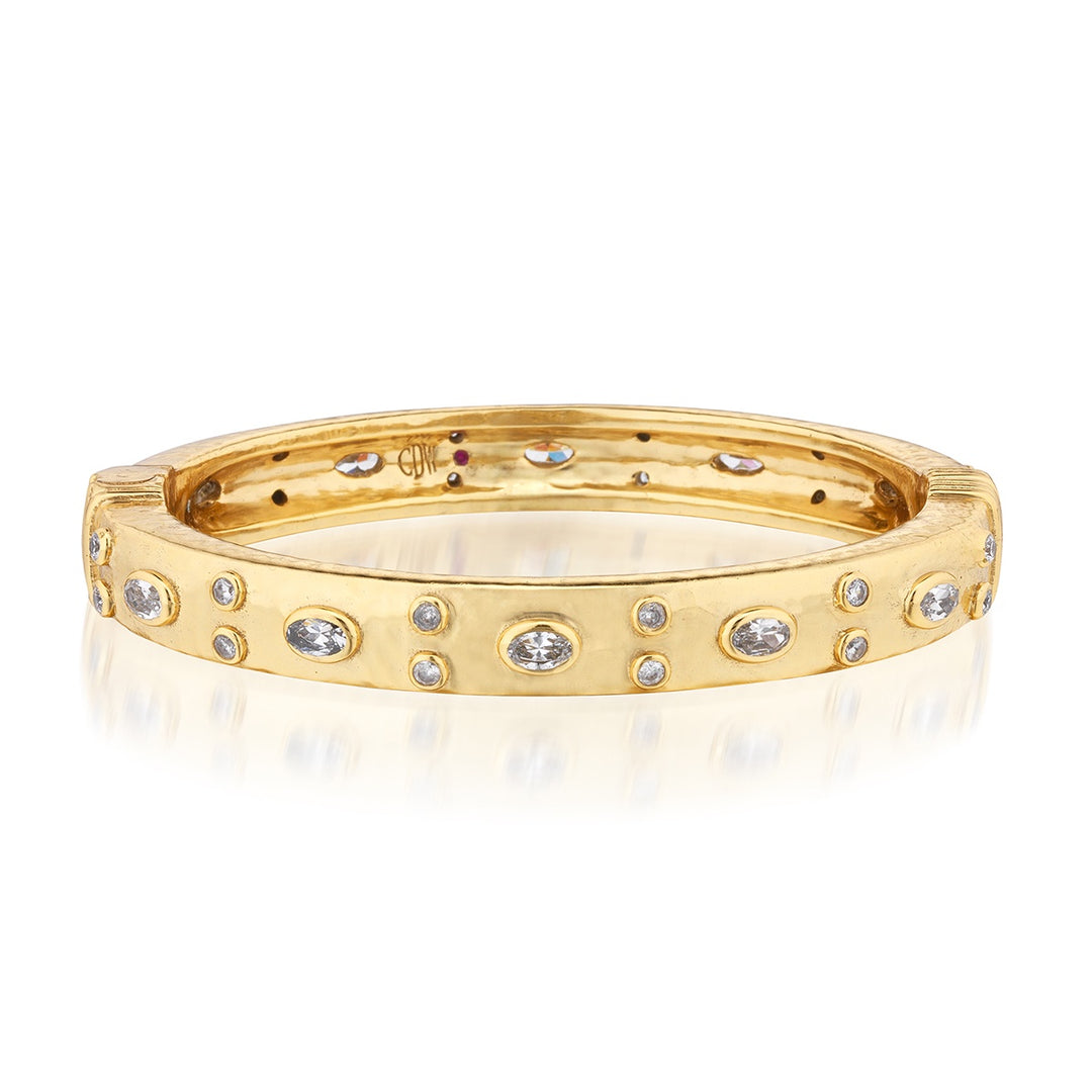Capucine De Wulf Maharani Hinged Bangle - Clear Cubic Zirconia