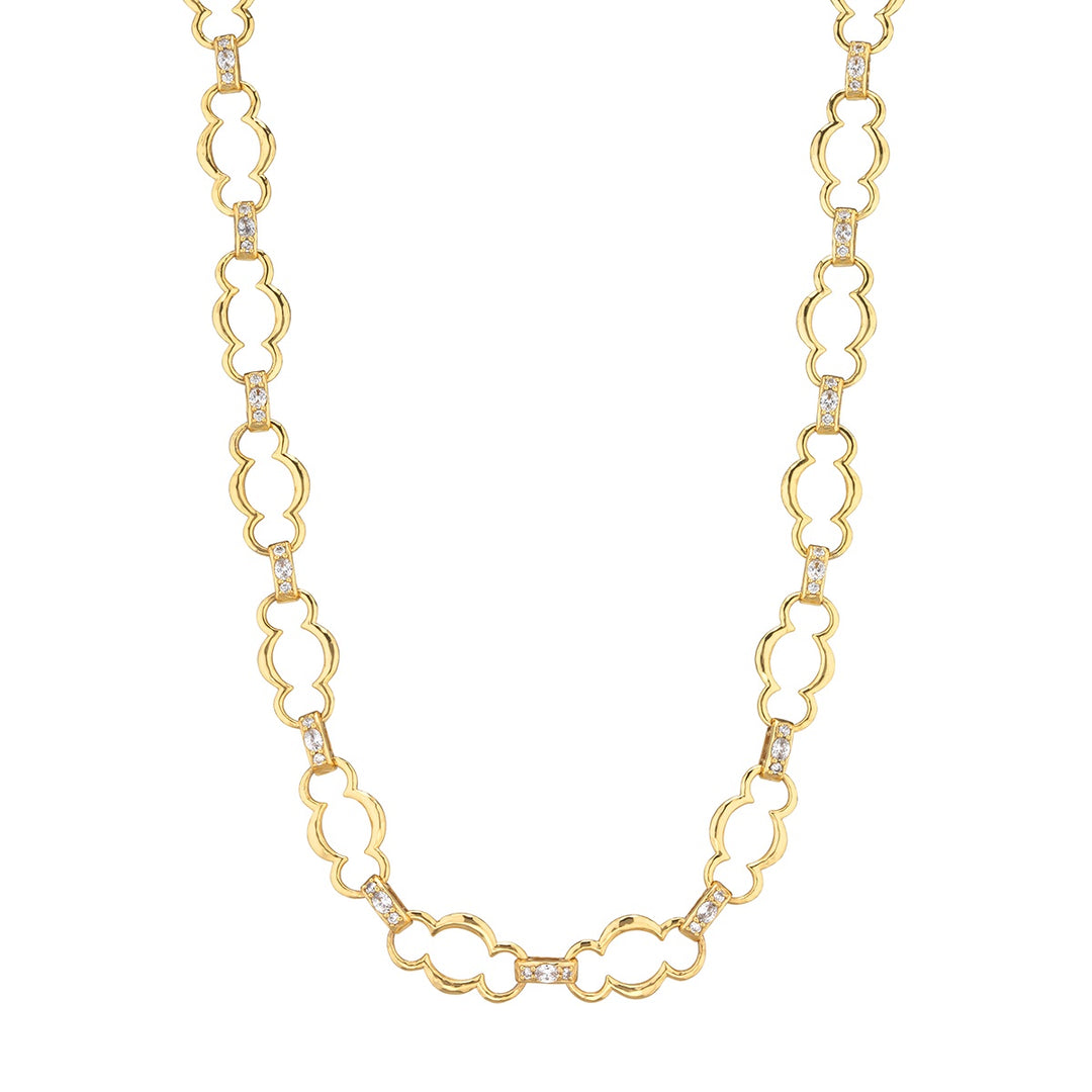 Capucine De Wulf Maharani Grande Chain Necklace, 17"+2" - Clear Cub