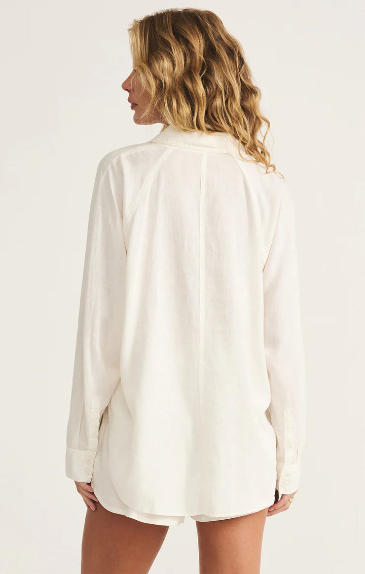 Z Supply Perfect Linen Top in White