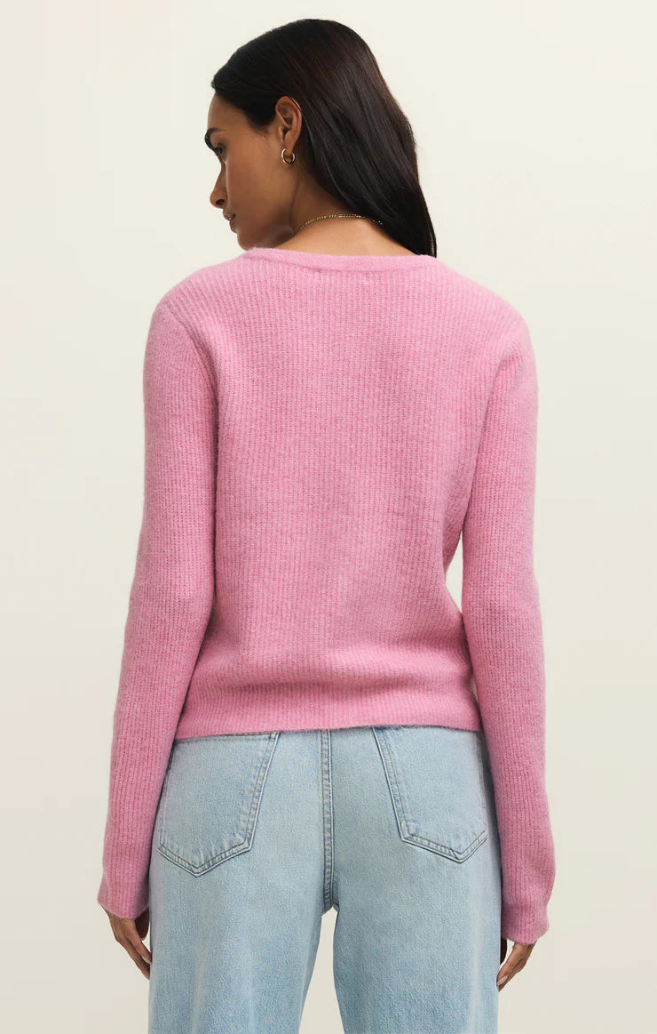 Z Supply Medina Cozy Rib Cardigan in Pink Crush