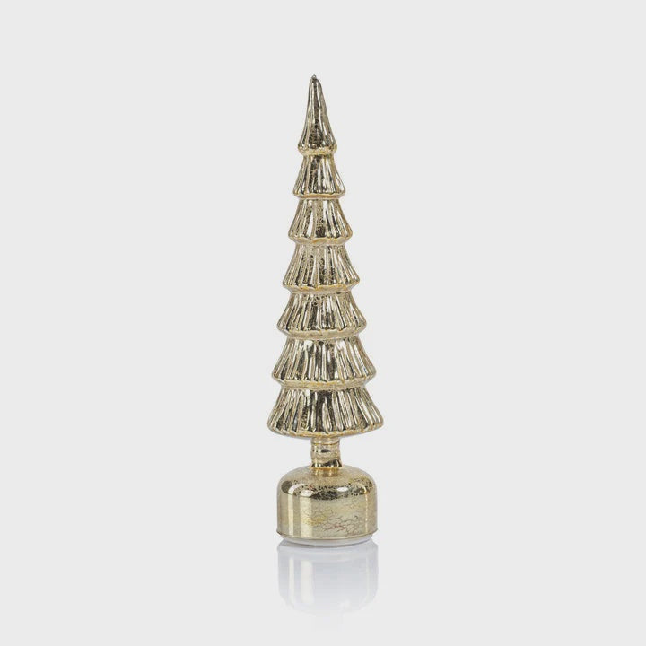 Alpine Rotating LED Tree - Antique Gold 16.5"
