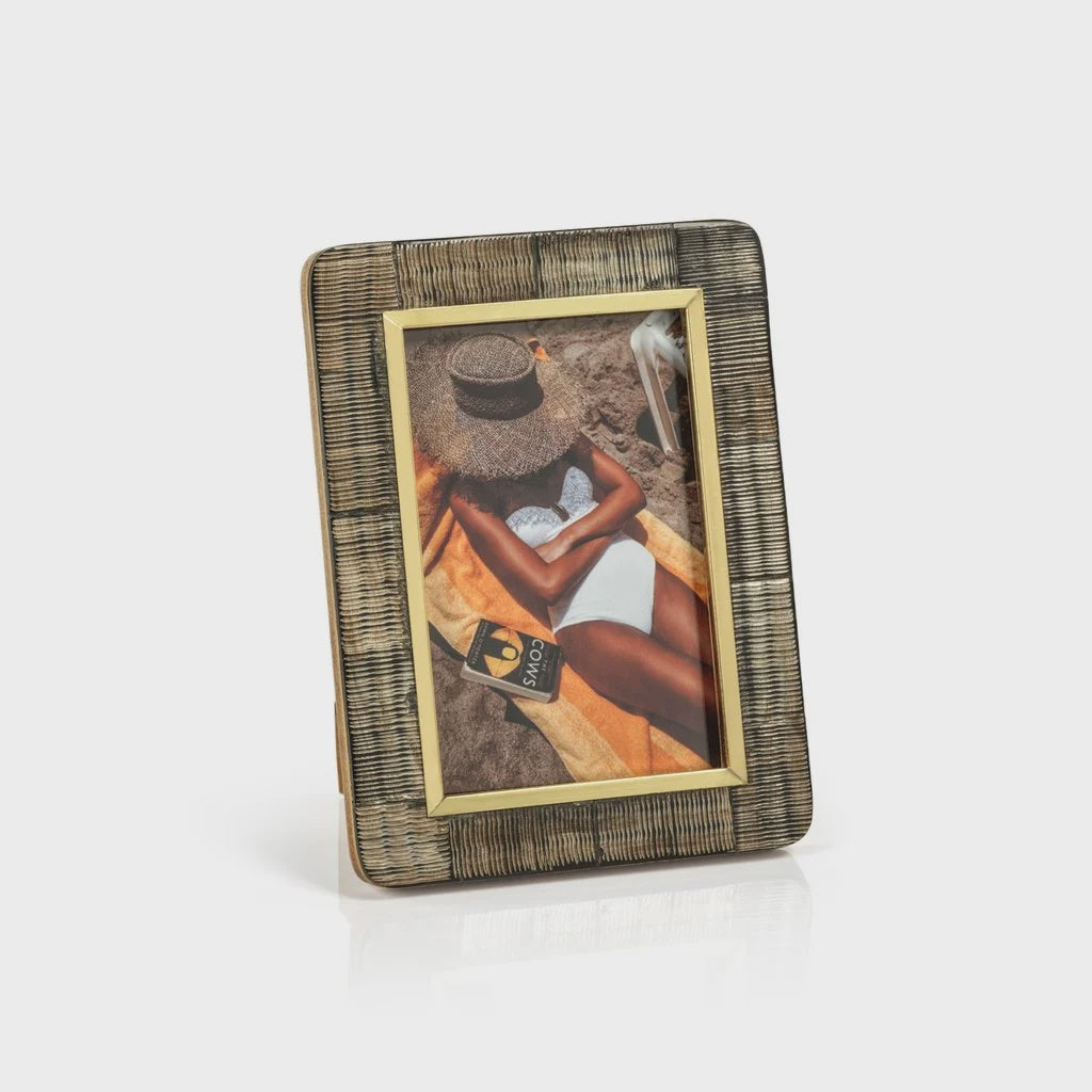 Shagrin Horn Inlaid Photo Frame 4x6