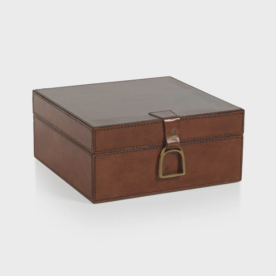 The Connaught Leather Box Square 10" x 10" x 4.5