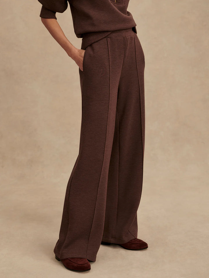 Varley The Wide Leg Pant 30" in Coffee Bean Marl