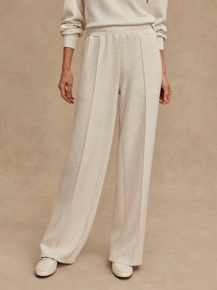 Varley The Wide Leg Pant 30" in Ivory Marl