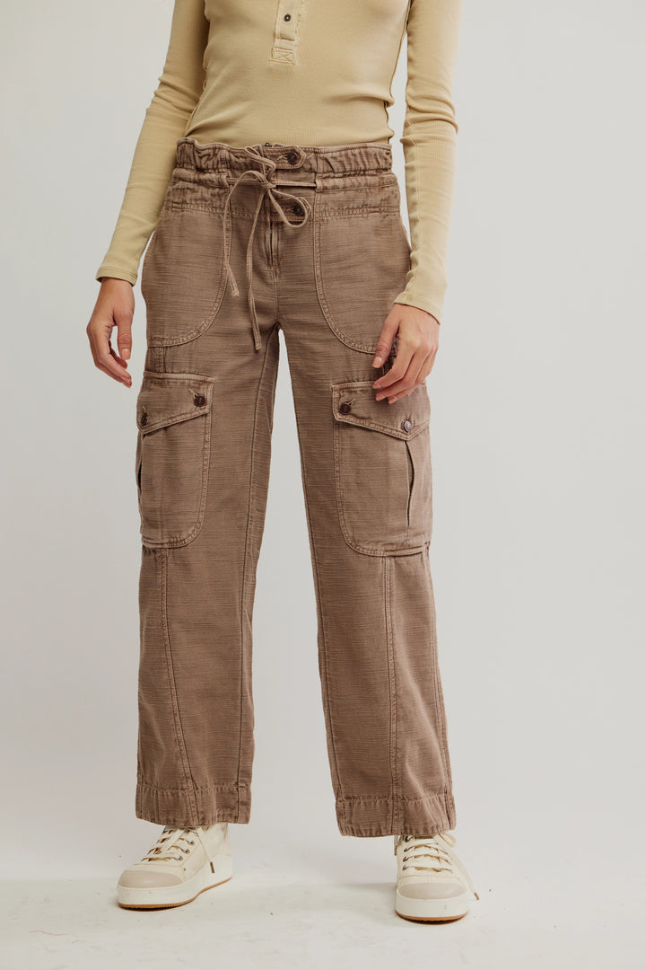 Free People Park Ave Pant in Dusted Cocoa