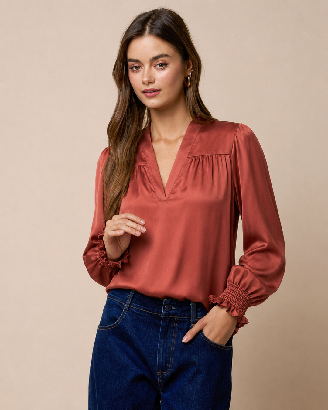 At This Time Brick Red Top