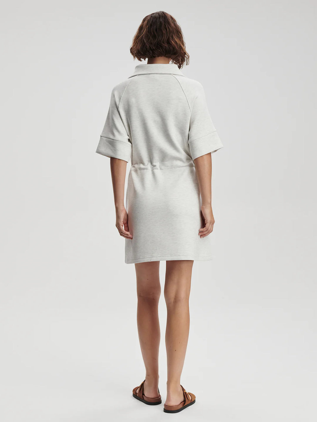 Varley Paisley Half-Zip Dress in Ivory Marl