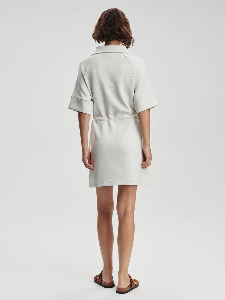 Varley Paisley Half-Zip Dress in Ivory Marl
