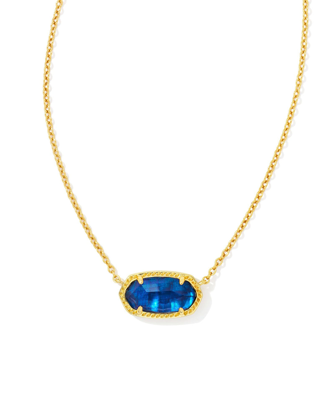 Kendra Scott Elisa Short Pendant in Gold Navy Abalone