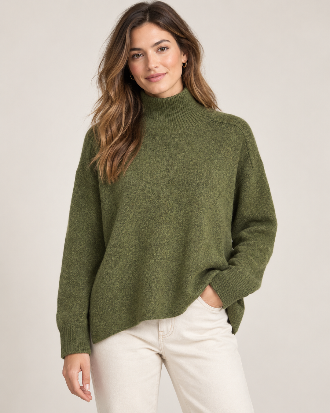 Echo Turtleneck in Olive Jade