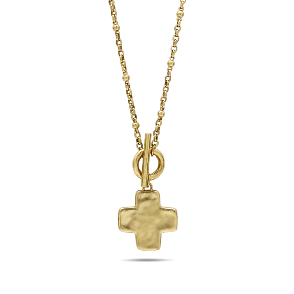 Life in Balance Cross Toggle Necklace