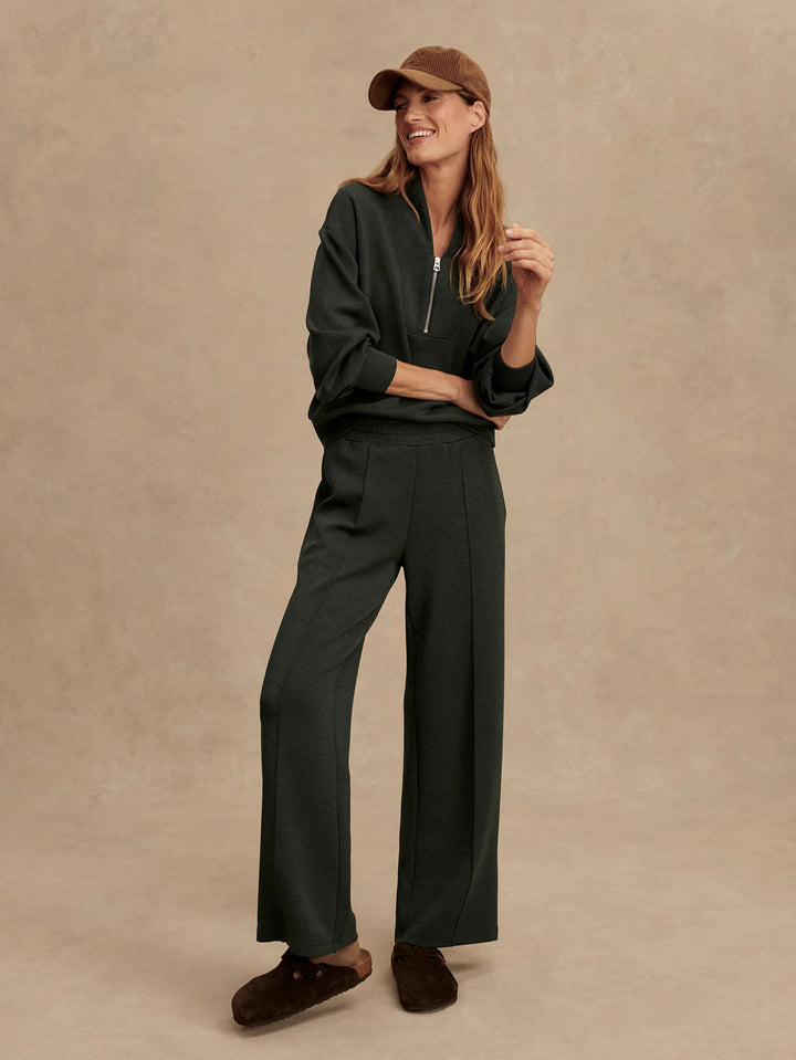 Varley The Wide Leg Pant 30" in Olive Marl