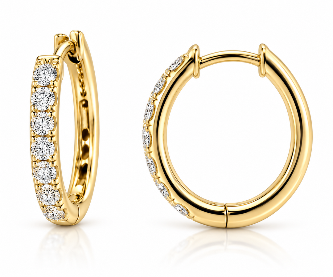 Heera Moti Gold Diamond Huggie