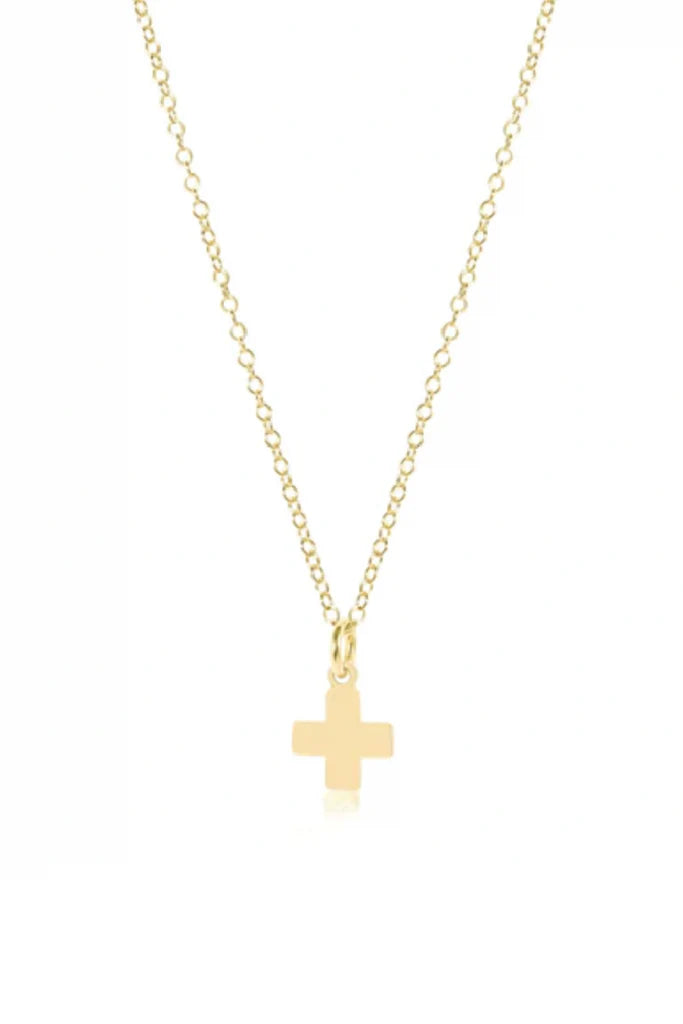 enewton: 16" Necklace Gold- Signature Cross Gold Charm