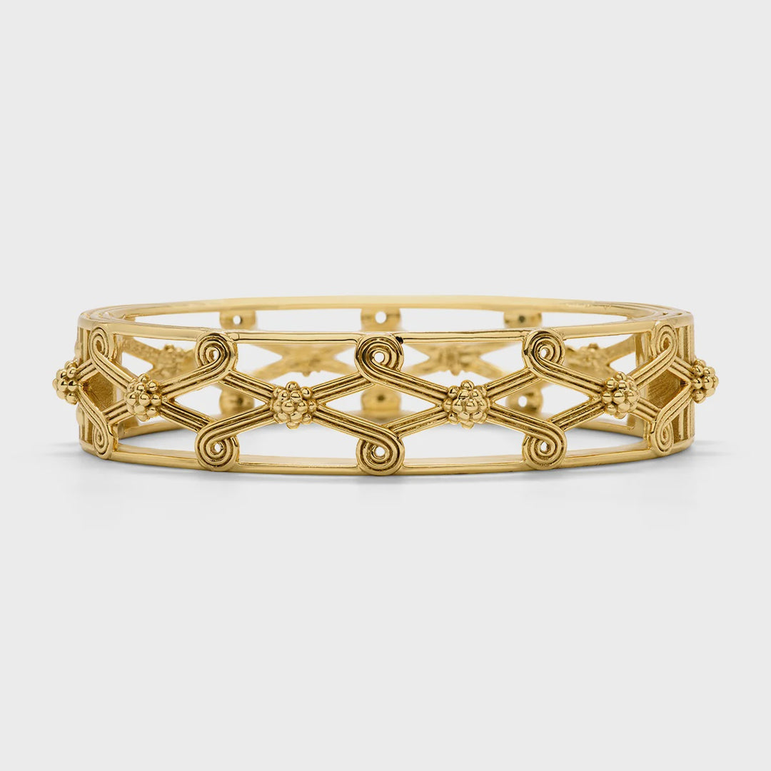 Capucine De Wulf Monique Lattice Hinged Bangle - Gold
