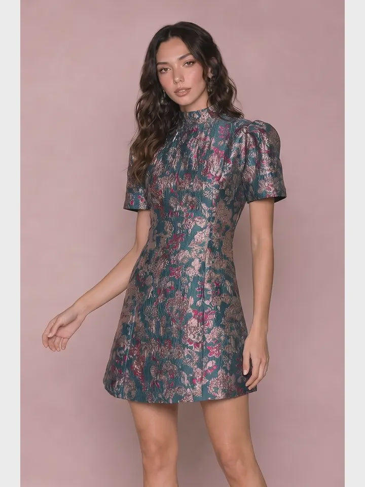 This Is It Green Floral Mini Dress