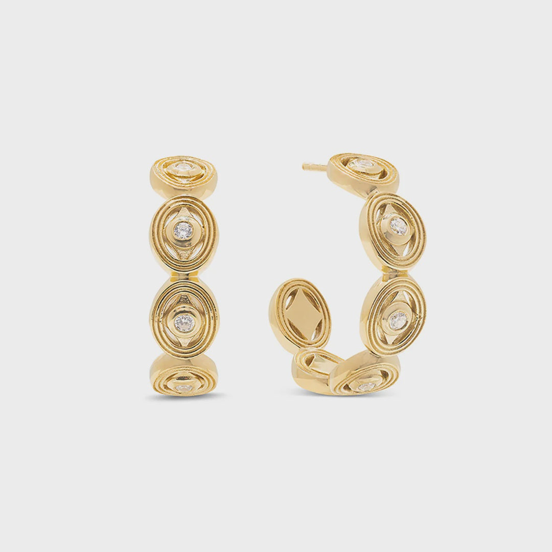 Capucine De Wulf Monique Hoop Earrings - Clear Cubic Zirconia