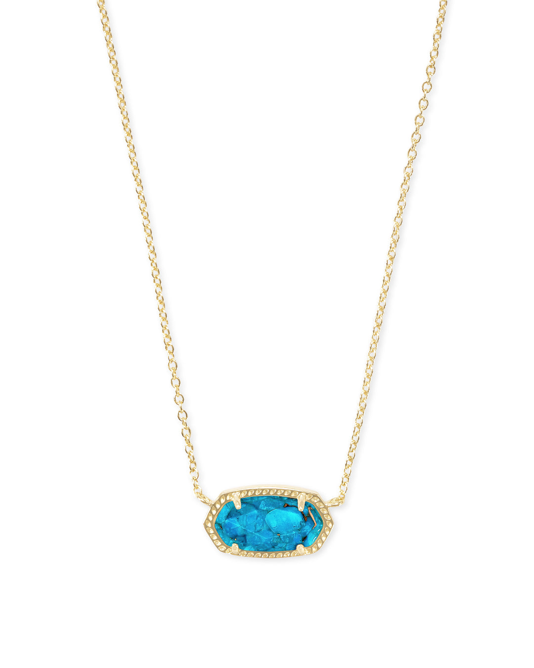 Kendra Scott Elisa Short Pendant in Gold Bronze Veined Turquoise Magnesite