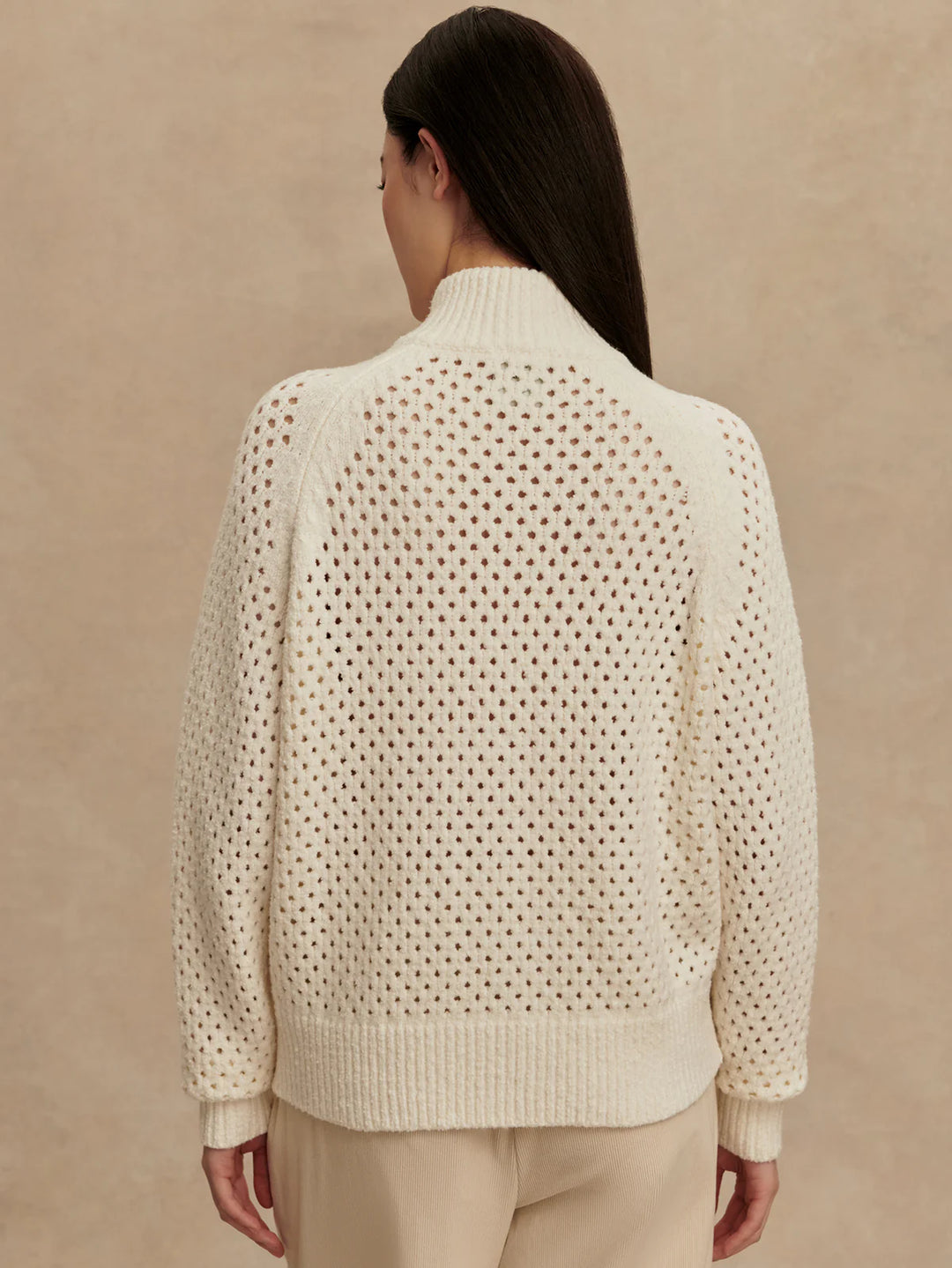 Varley Mandy Bouclé Knit Jacket in Coconut Milk