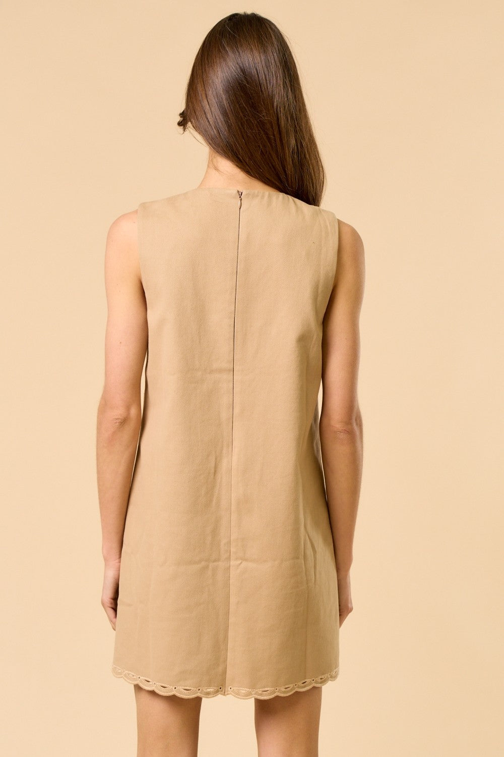 Taupe Sleeveless Mini Dress