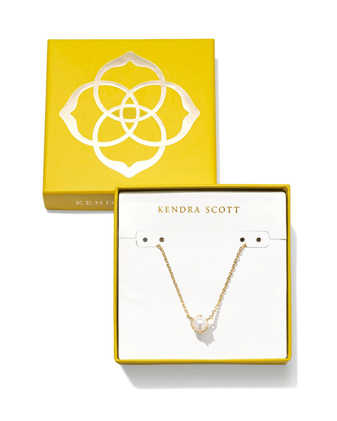 Kendra Scott Boxed Ashton Gold Pearl Pendant Necklace in White Pearl