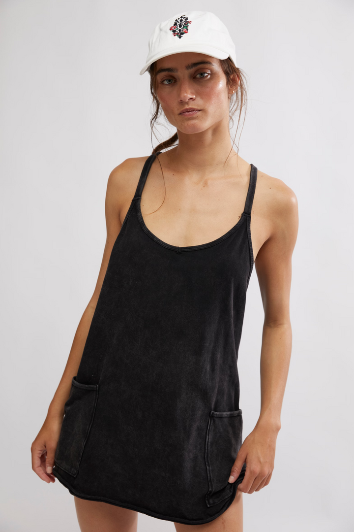 Free People Movement Hot Shot Mini Dress in Black