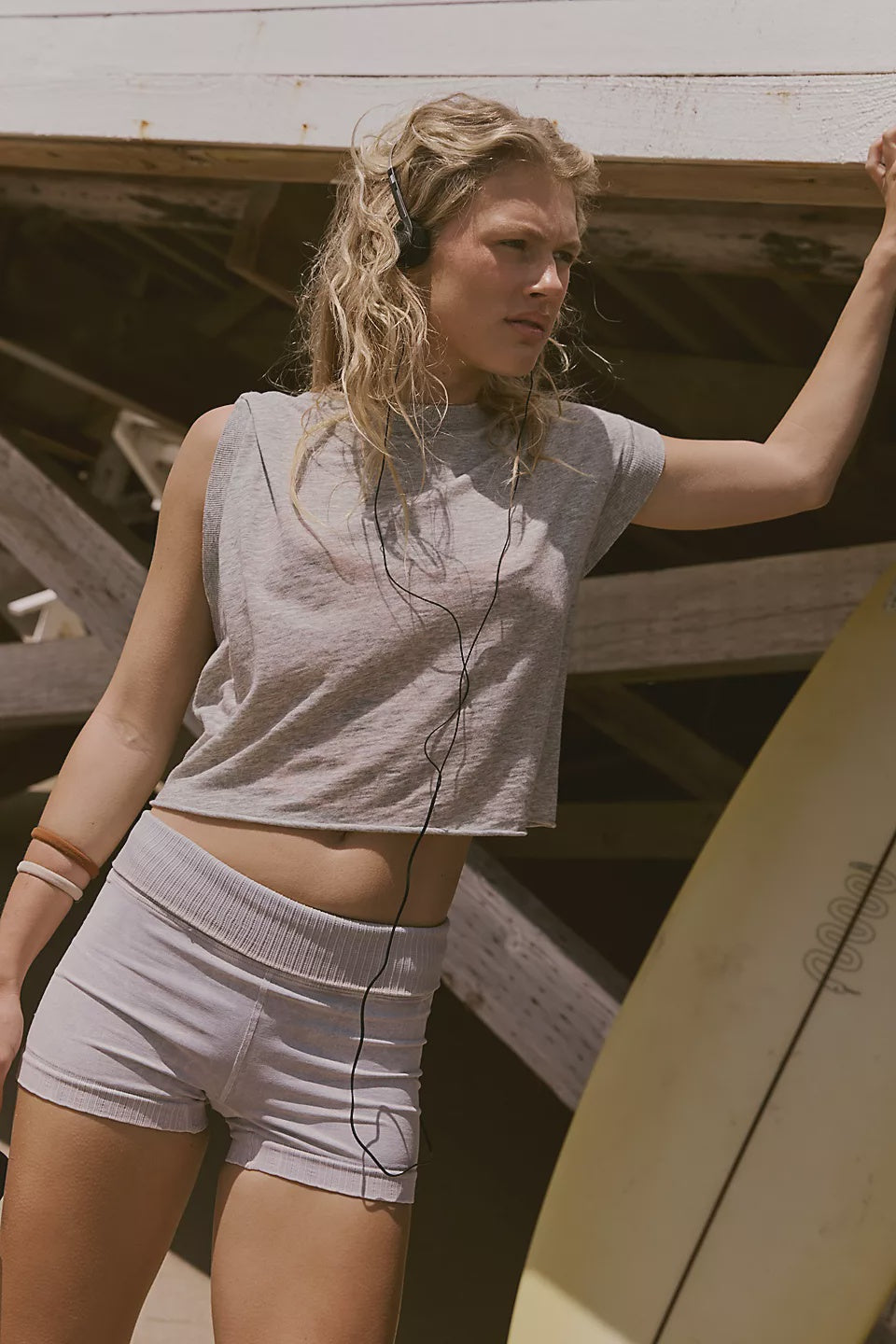 Free People My Time Tee in Heather Grey