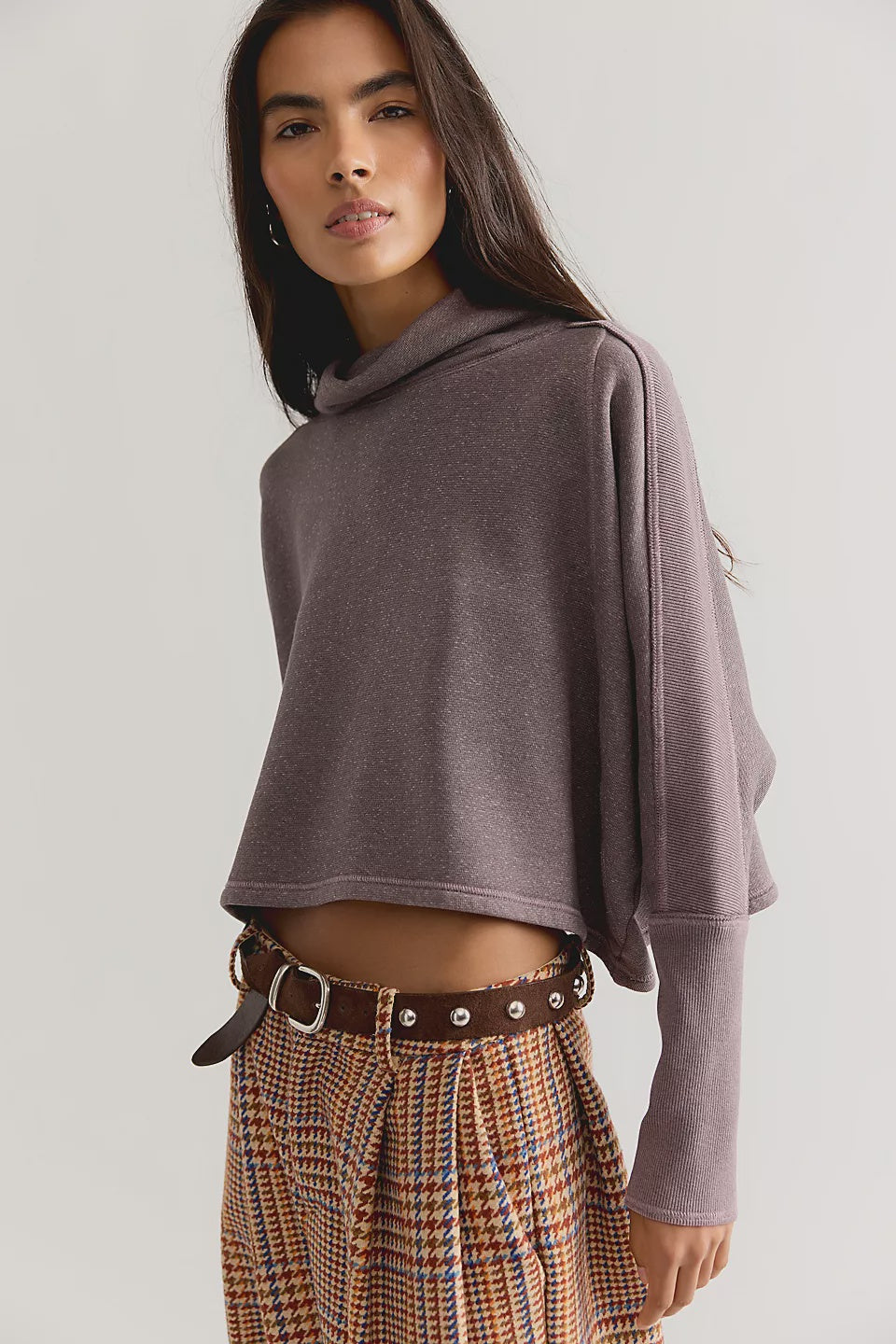 Free People We The Free My Girl Funnel-Neck Pullover in Deville Mauve