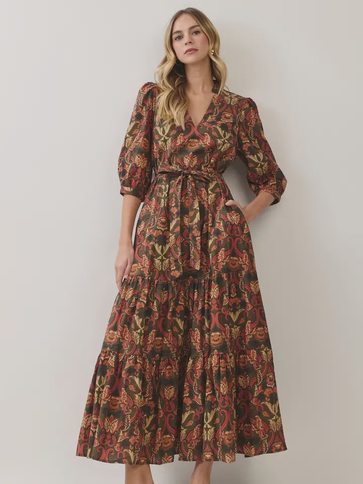 Stand Your Ground Olive Printed Maxi Dress