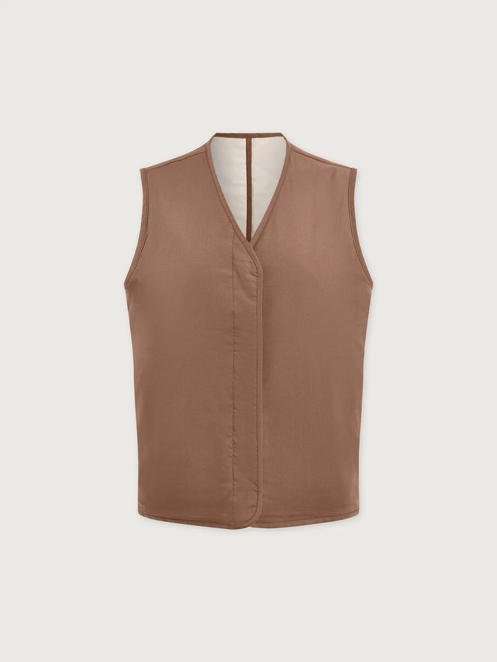 Varley Lori Reversible Gilet in Ash Taupe/ Birch