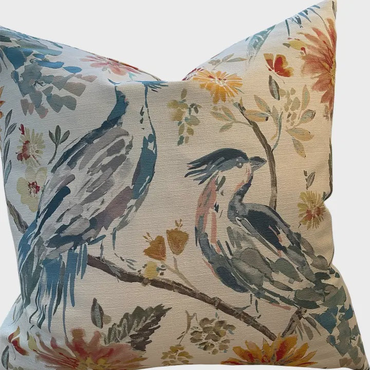 Demaris Floral Pillow with Feather Insert