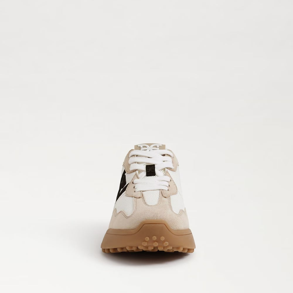 Sam Edelman Langley Lace Up Sneaker in White/Tan/Black Suede