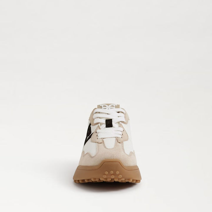 Sam Edelman Langley Lace Up Sneaker in White/Tan/Black Suede